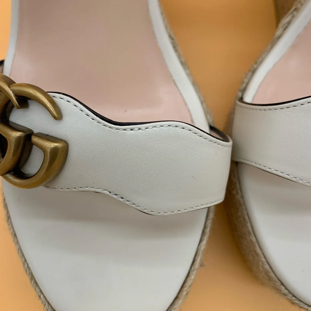 Gucci Lifford Double G Logo Espadrilles Sandals size 41.5
